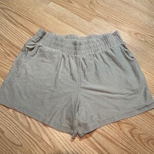 Athletic Works ButterCore Tan Lounge Shorts Smocked Waist Pockets M 8-10